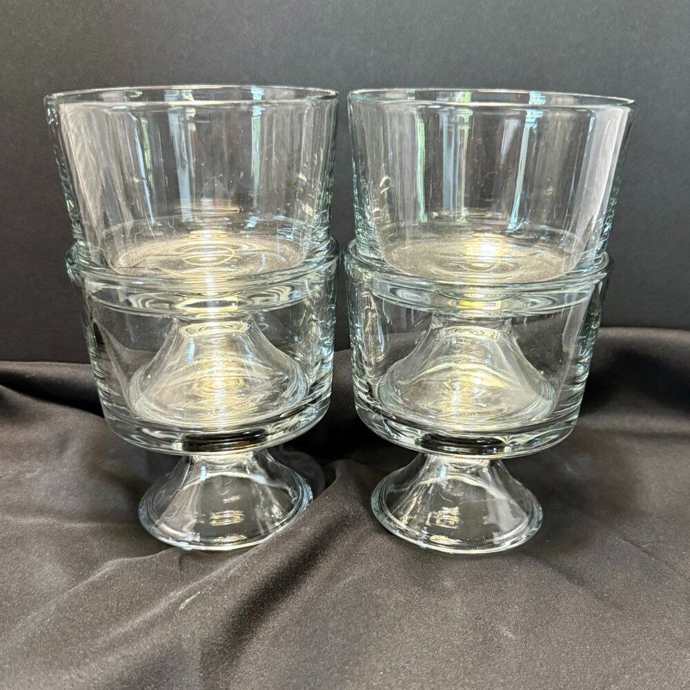 Set of 4 Anchor Hocking Presence Mini Trifle Bowls | Individual Clear Dessert Cu